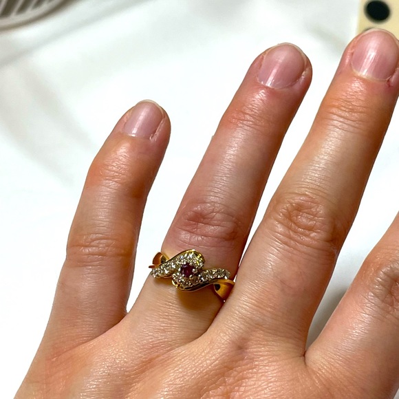 Ruby & Diamond Bypass Ring - Picture 10 of 12